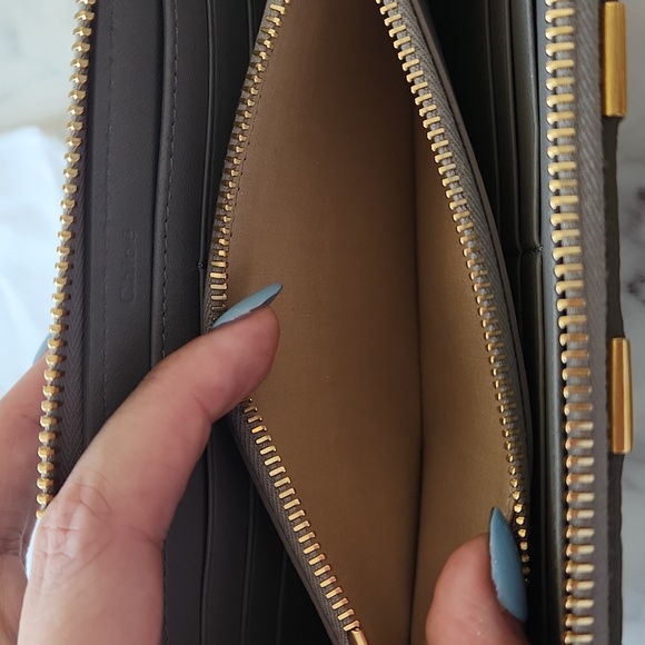 Calfskin Marcie Long Zip Around Wallet Cashmere Grey - Picture 6 of 10